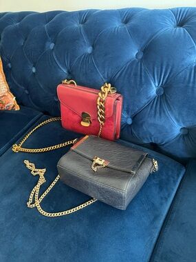 Stylish Red Leather Chain Shoulder Bag - Designer-Inspired